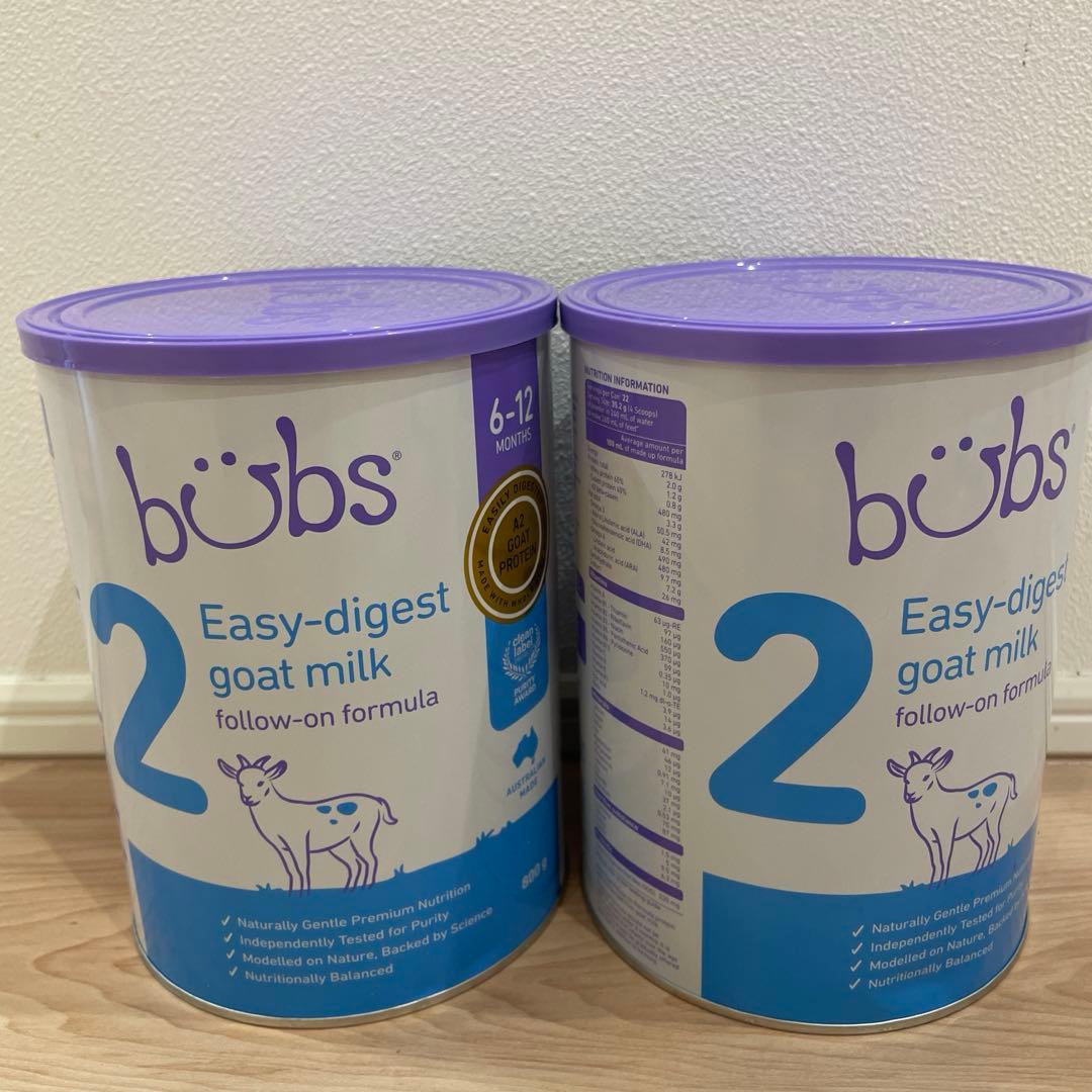 Bubs A2 ヤギミルク粉ミルク ステップ2（6〜12カ月）800g × 2缶