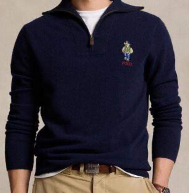 ポロ ラルフローレン ベアウールクォータージップセーター 秋冬 サイズS 新品