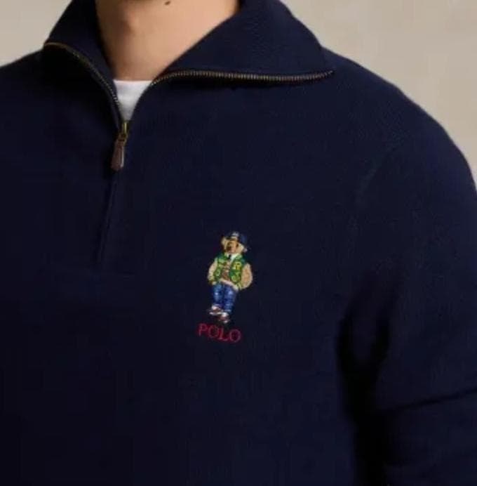 ポロ ラルフローレン ベアウールクォータージップセーター 秋冬 サイズS 新品