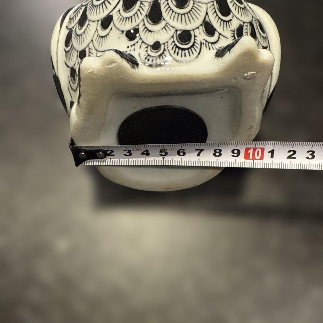 陶器　フクロウの貯金箱　インテリア