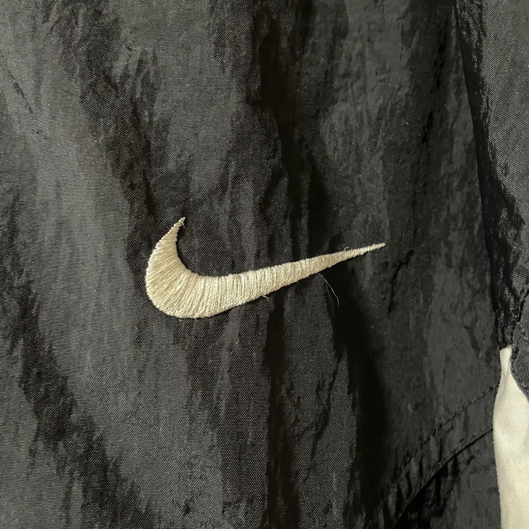 NIKEナイキナイロントラックジャケットハーフジップ黒ブラック刺繍ロゴ希少90s