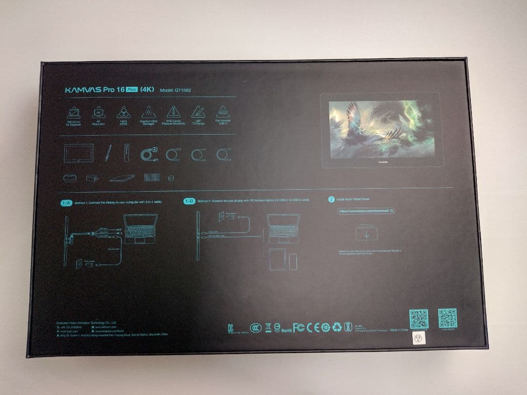 美品　HUION Kamvas Pro 16 Plus 4K 液タブ スリムペン