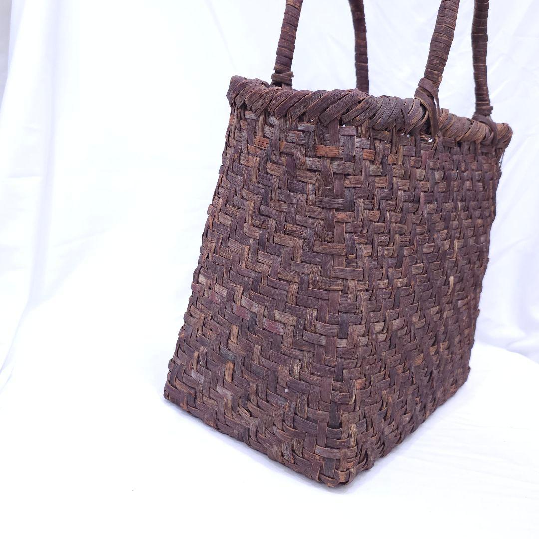 山葡萄 かごバッグ 籠 トートバッグ 編み込み ヴィンテージ　内袋無し