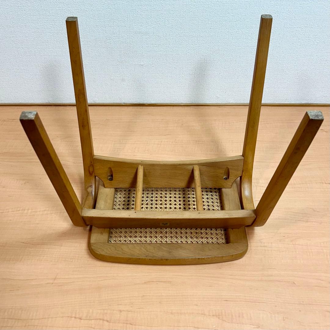 秋田木工 ラタン スツール 剣持勇 ヴィンテージ スタッキング 藤編み アキモク