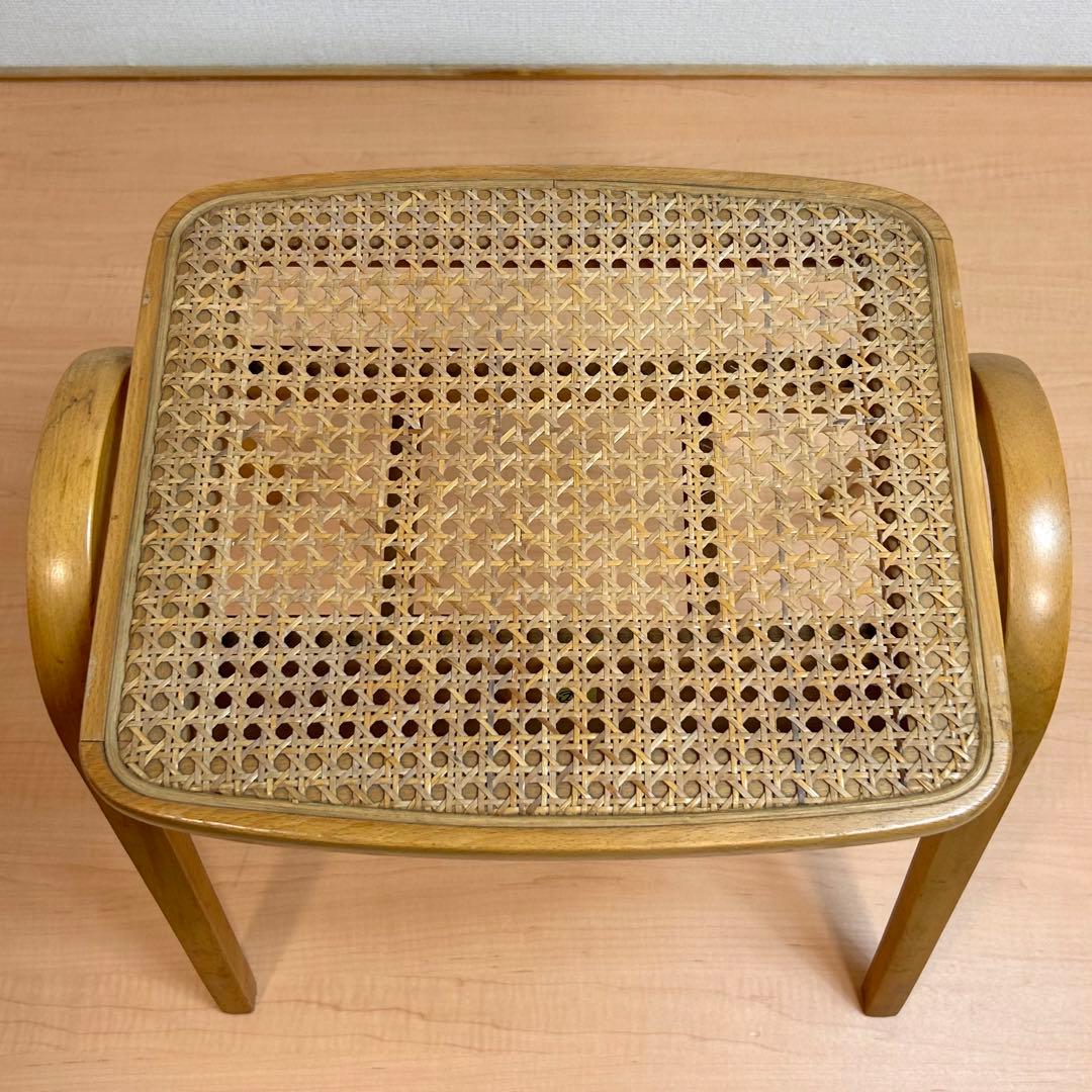 秋田木工 ラタン スツール 剣持勇 ヴィンテージ スタッキング 藤編み アキモク