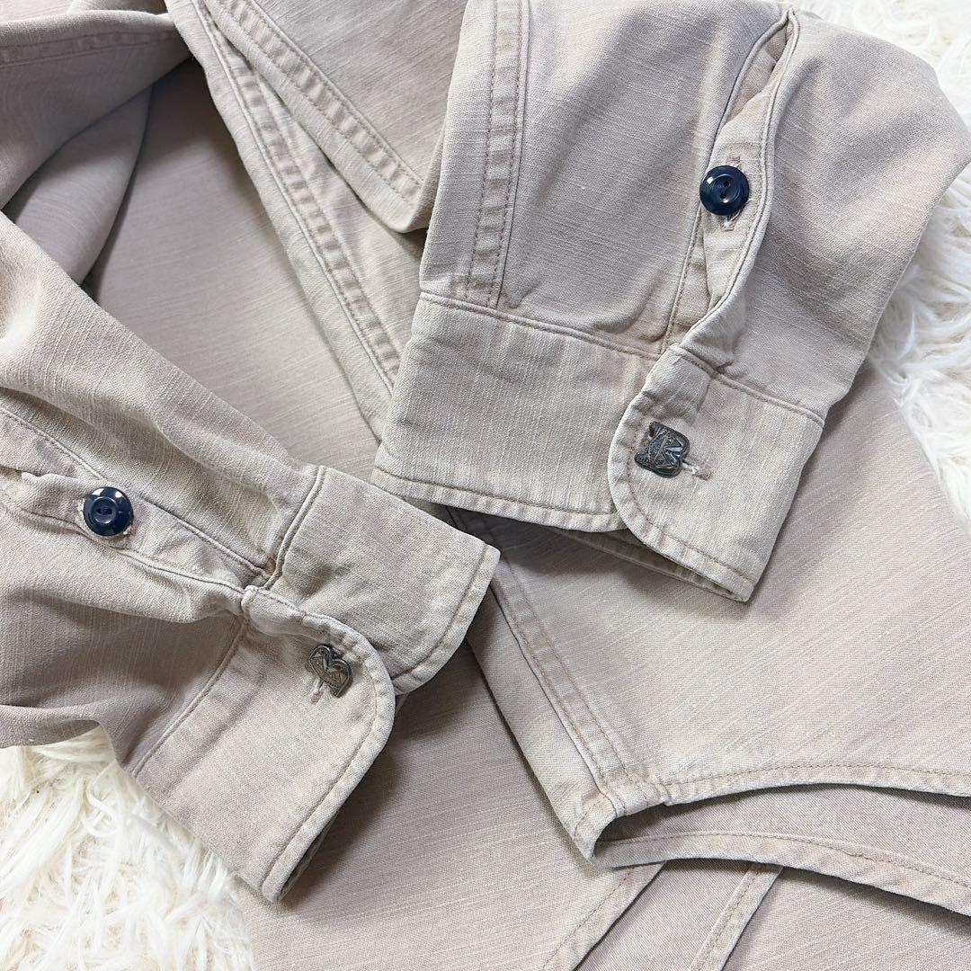 マディソンブルー　コットン　ハンプトンシャツ　ロゴ刺繍　ロゴボタン