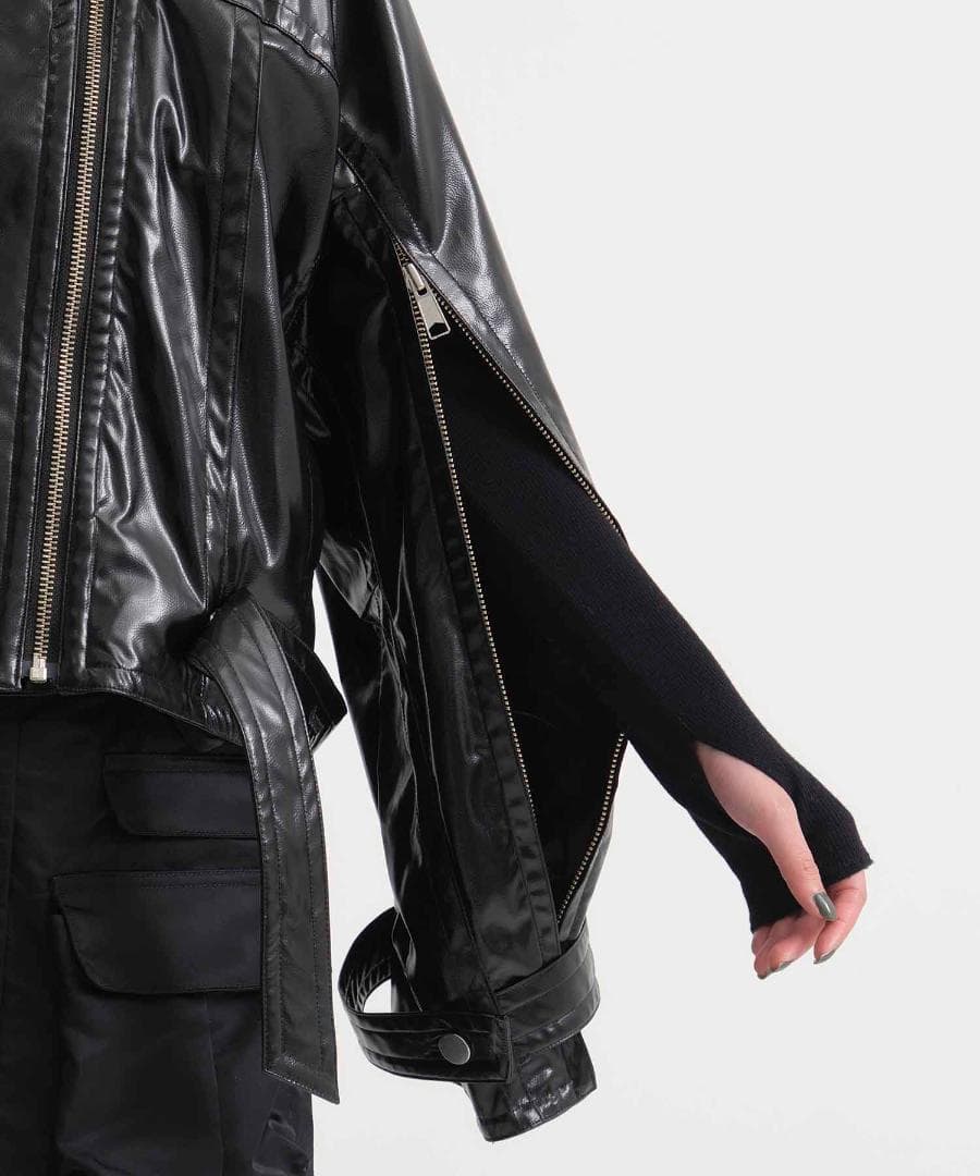 STUDIOUS ステュディオス パテント バイカージャケット
