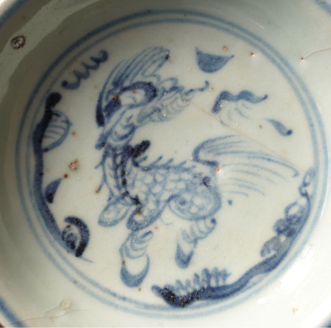 唐物　元時代　染付　神獣文　皿　筆洗　元染付　中国　古玩　鑑賞　景徳鎮窯　古美術