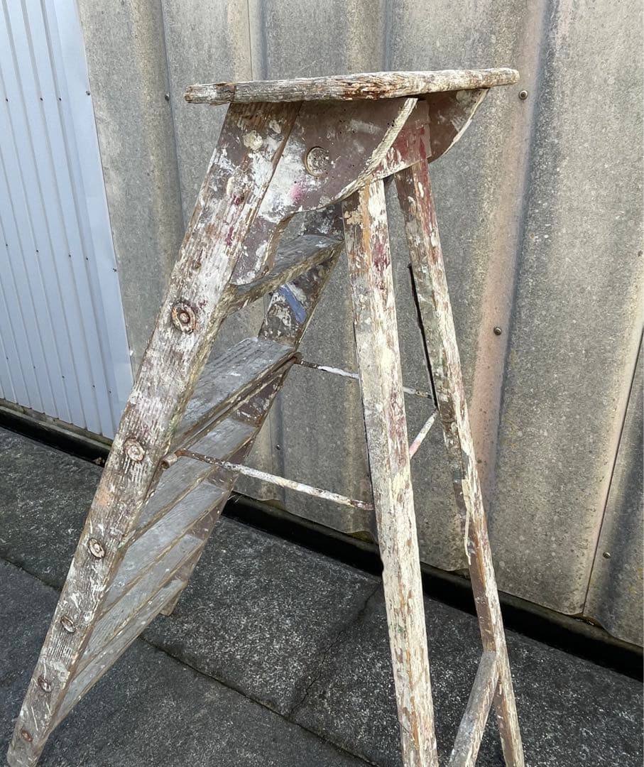 ビンテージ/フランス製/木製/大型/ラダー/脚立/ディスプレイ/店舗什器/①