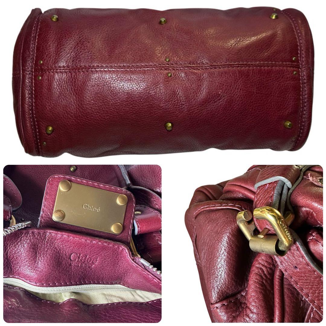 ⚠️特価‼️保証付□らび□クロエChloe■ハンドバッグ■パディントン■バーガンディ