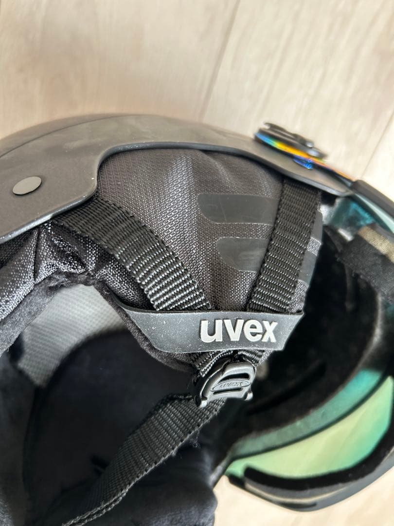 uvex ブラックヘルメット オレンジレンズ