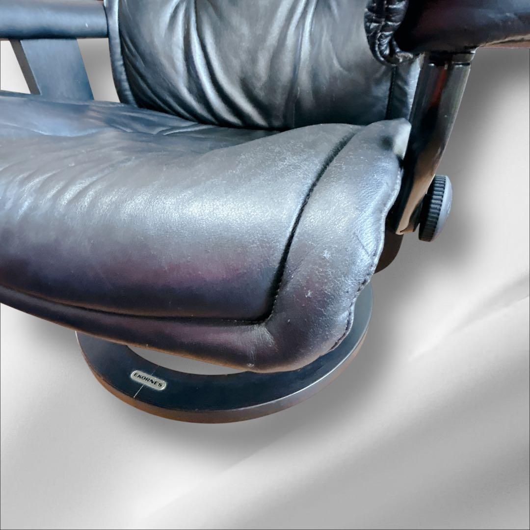 EKORNES エコーネス リクライニングチェア オットマン レザー ブラック