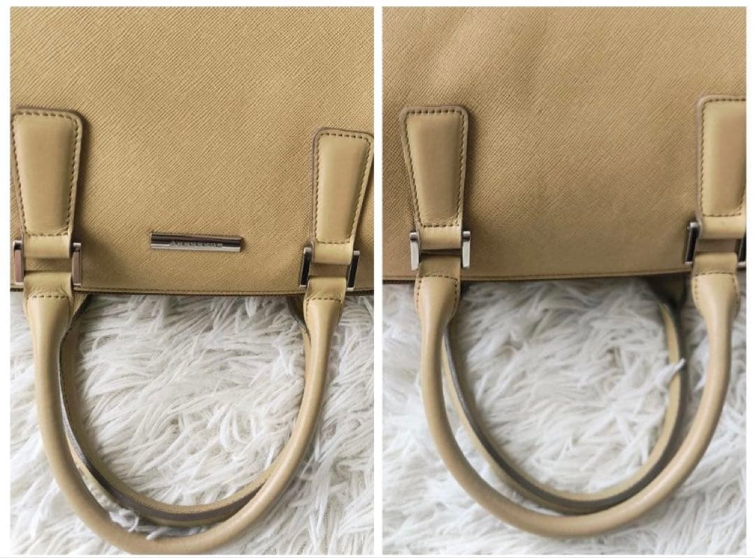 BURBERRY バーバリー ハンドバック ドラム サフィアーノレザー ベージュ