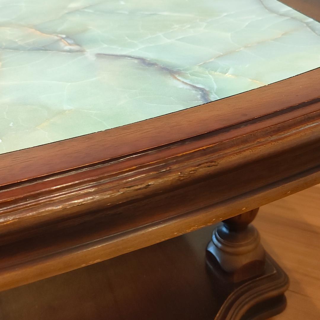 カリモク　ヴィンテージ　センターテーブル　大理石柄　木製