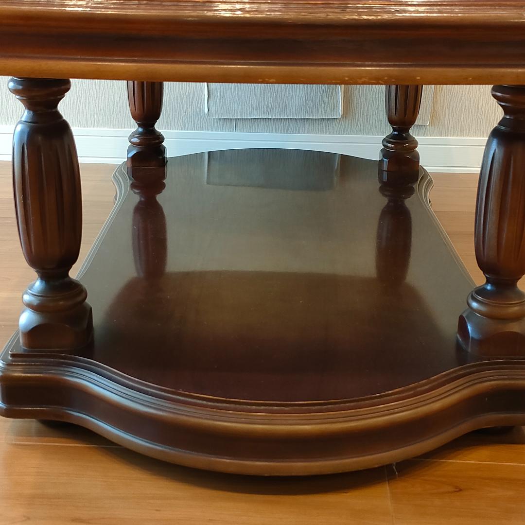 カリモク　ヴィンテージ　センターテーブル　大理石柄　木製