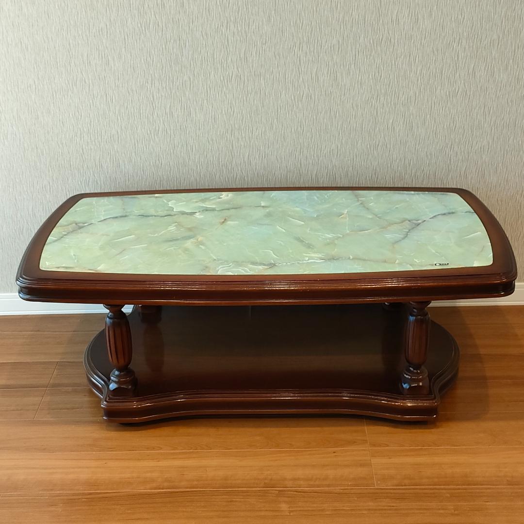 カリモク　ヴィンテージ　センターテーブル　大理石柄　木製