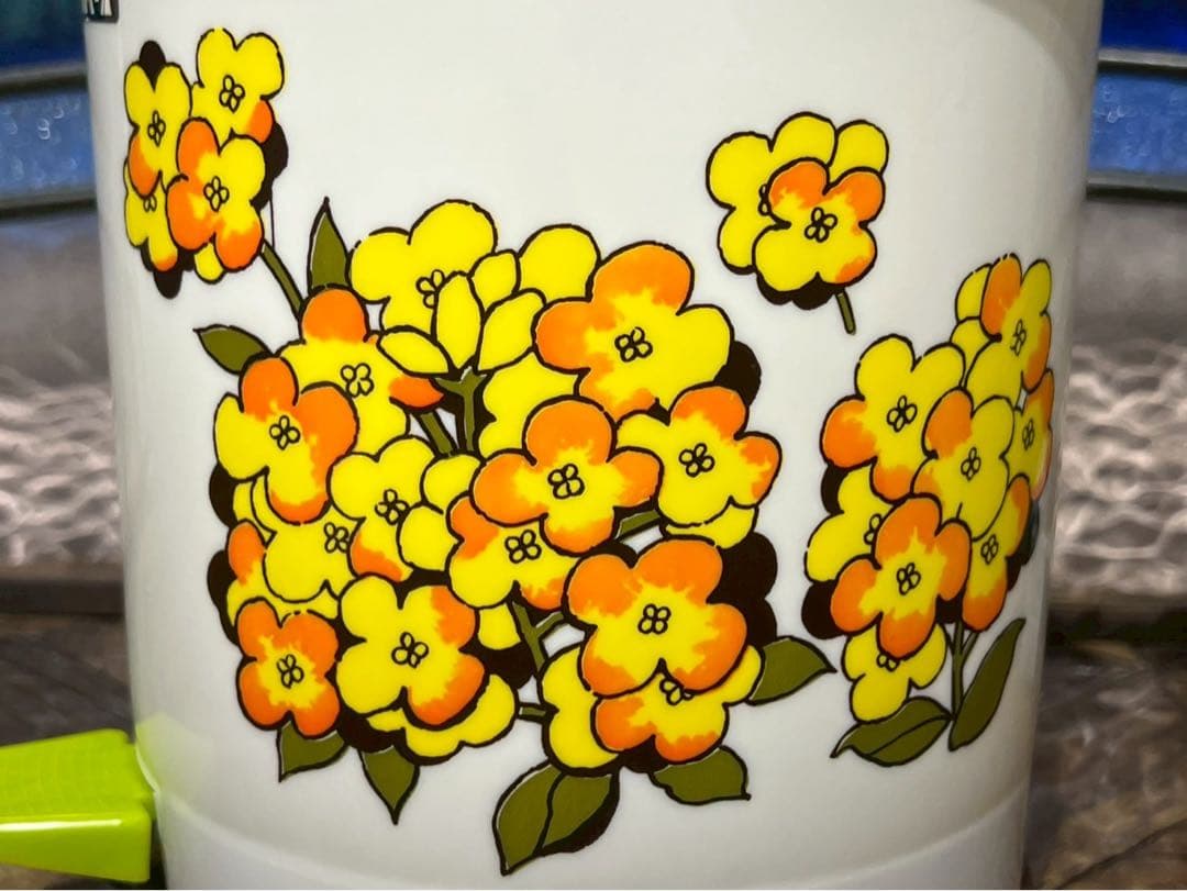 美品　ペダルペール インテリア ごみ箱 昭和レトロ レトロポップ 花柄
