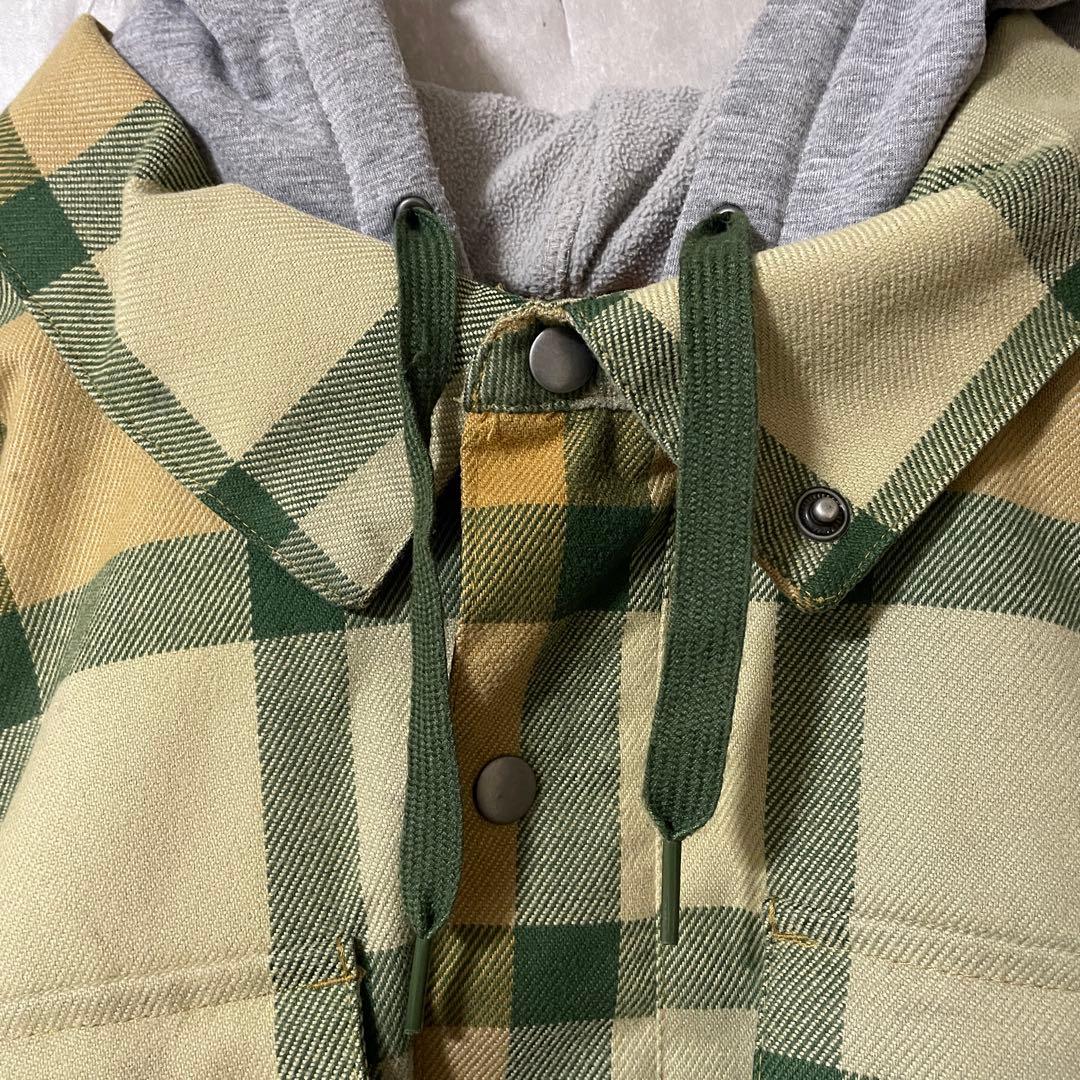 Burtonバートンスキーウェアスノーボードジャケットベージュ緑グリーンチェック