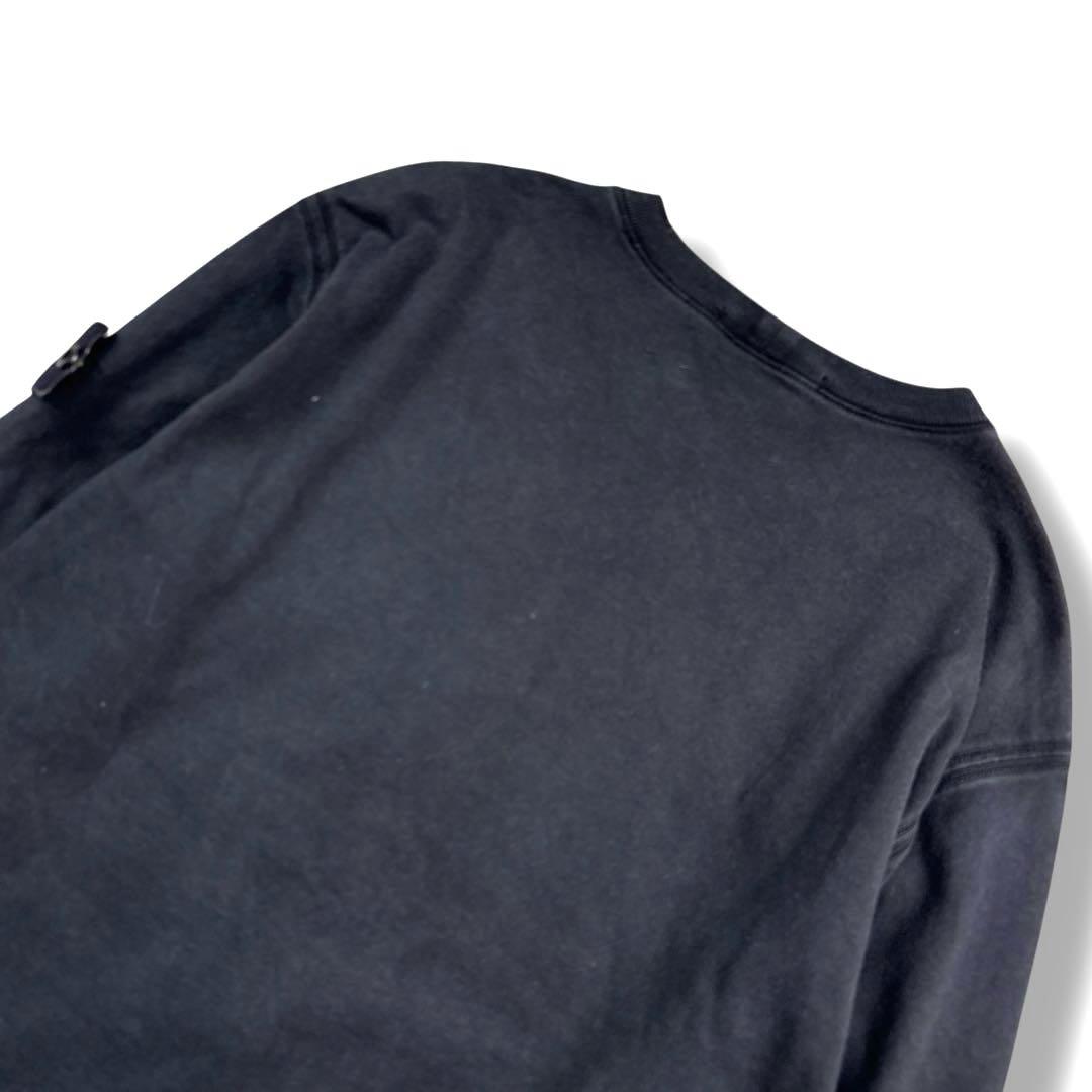 ストーンアイランド クルーネック 長袖 シャツ ワッペン ブラック黒 S