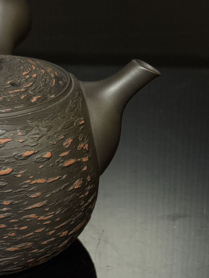 個展出品作 常滑焼 名人 仲井堂 森下宗則 作 焼桜紋様 急須 茶注 桐共箱付