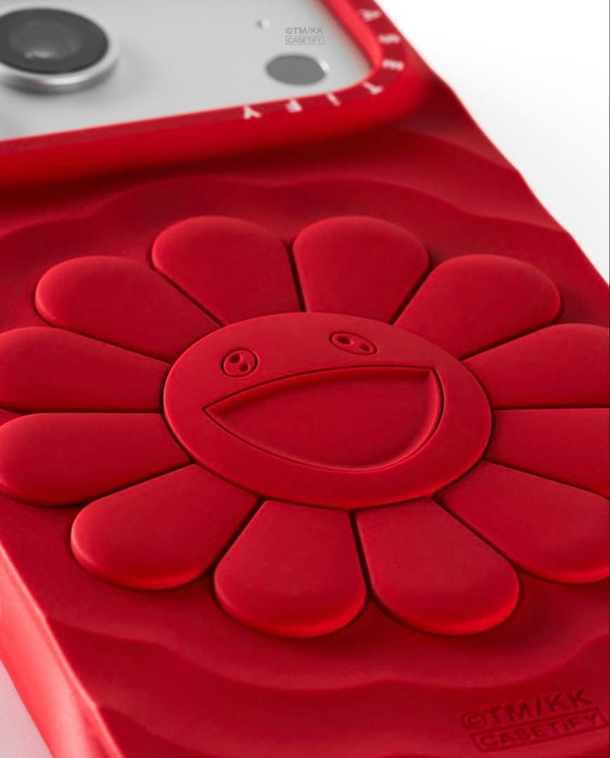 【新品/レッド】CASETiFY×村上隆 ウェーブシリコンフラワースマホケース