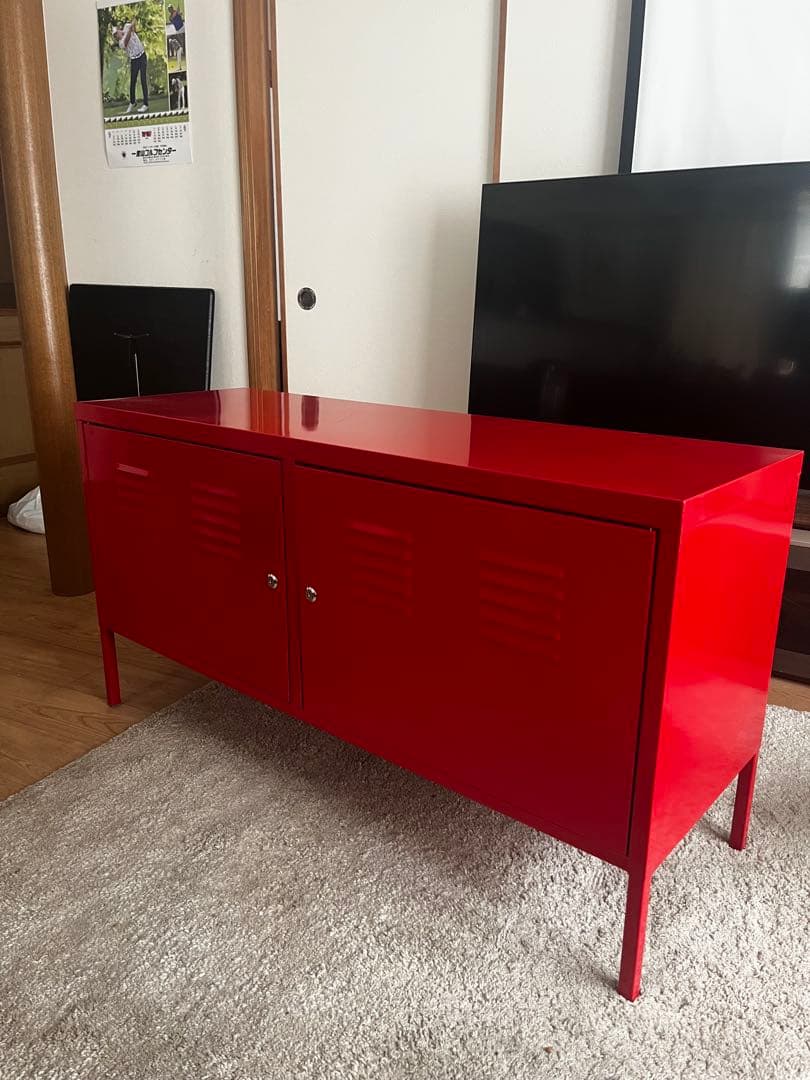 【廃盤品】 IKEA 赤いキャビネット 訳あり