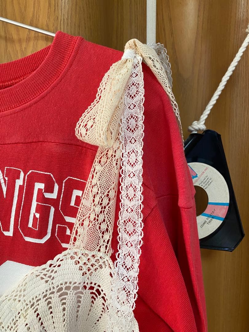 アンティークレース編みドイリーリメイクリボンキャミソール