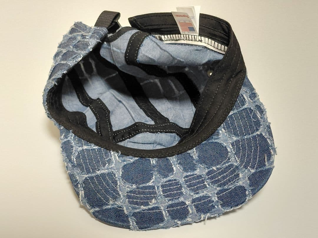 【極美品】 Supreme　Frayed　Croc　Denim　Camp　Cap