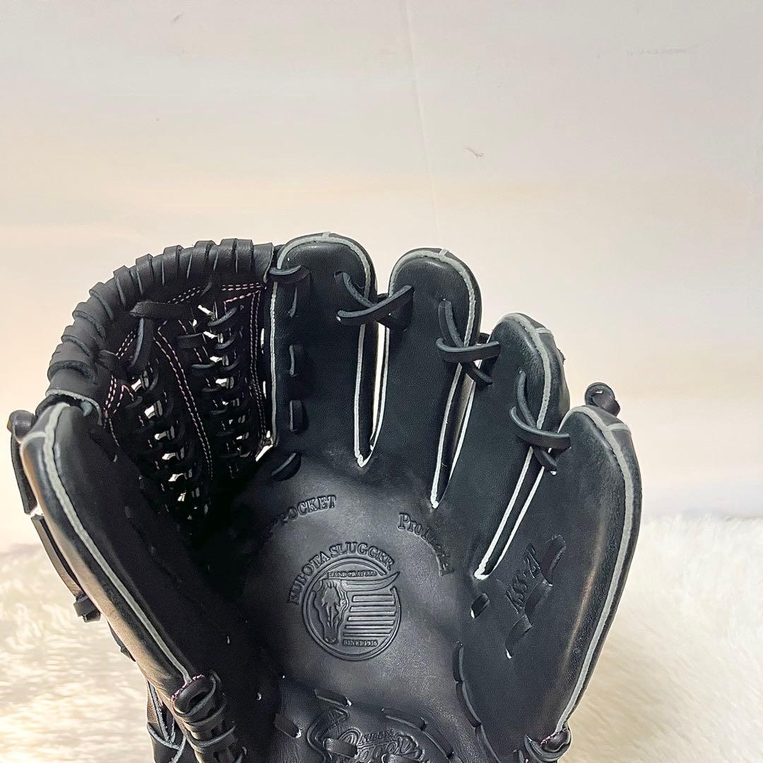 【美品】久保田スラッガー KSS-2P 野球グローブ ブラック×ピンク