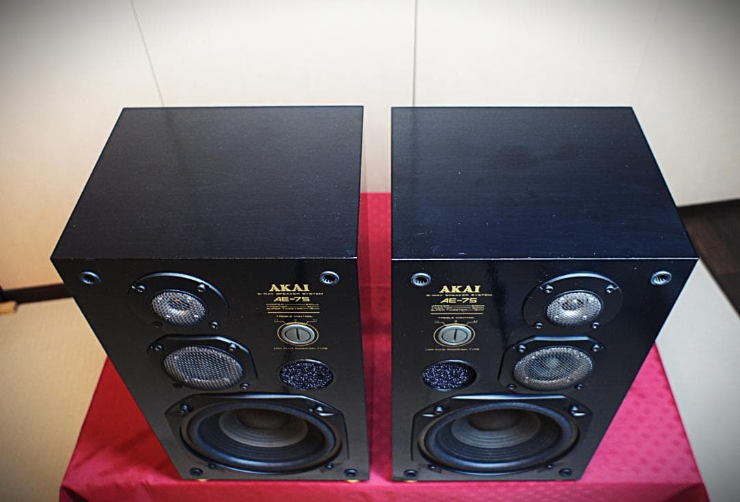 【超美品】希少逸品AKAIアカイ スピーカー AE-75メンテ済ブラックリモデル