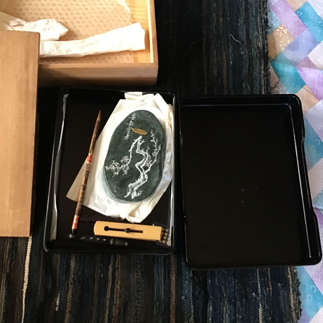 金蒔絵　硯箱　箱入り　峰月作　未使用品