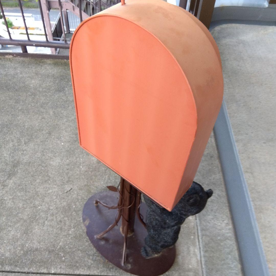 郵便受けポストガーデニング置物熊と鳥鍵つき8800円にお値下げ