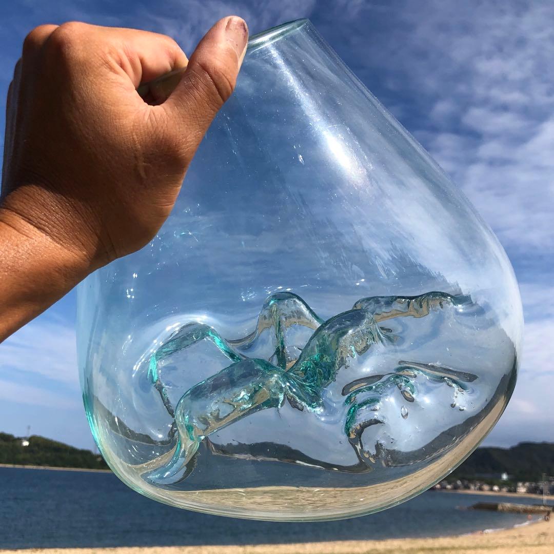 流木ガラス オブジェ特大V 花瓶 金魚鉢 ガーデニング テラリウム 観賞魚 容器