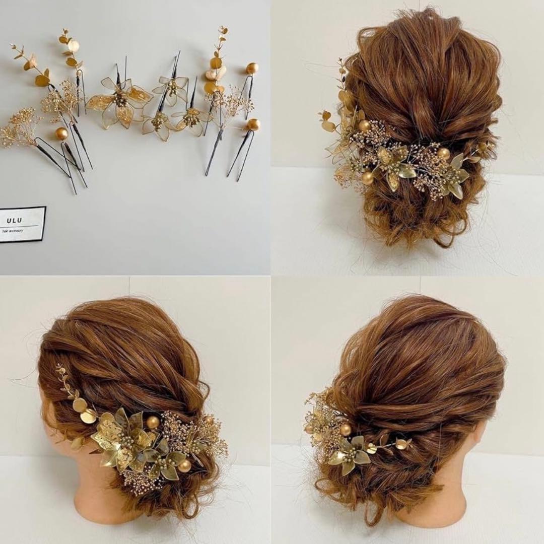 金色アメリカンフラワーアレンジメント素材14点+おまけ付きセット