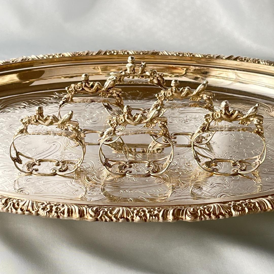 【ALBO】 天使と鳥 / 天童とリスのナプキンリング　6個【純銀】