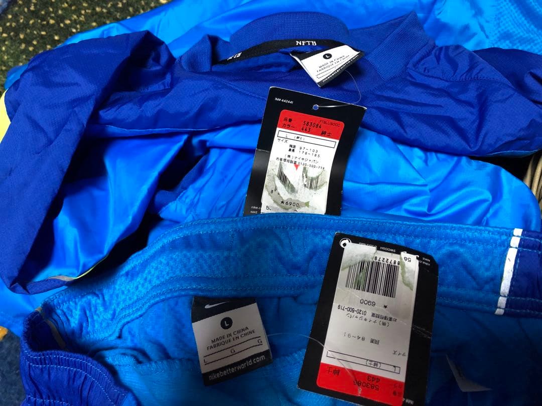 nftbナイキ7分丈ナイロンジャケットパンツセットLピステサッカーフットサル