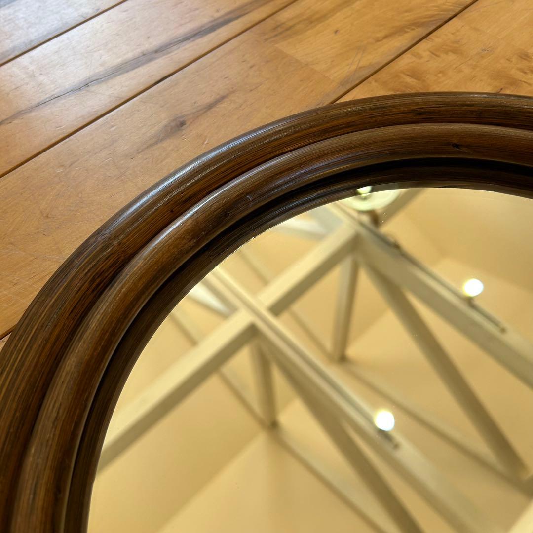 ☆アンティーク☆ビンテージ　ラタン　姿見　96cm 籐　鏡　ミラー