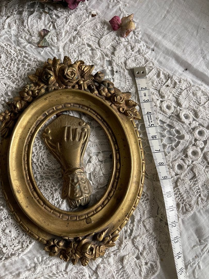 【お71】15 フランス　アンティーク　ブロンズ　額