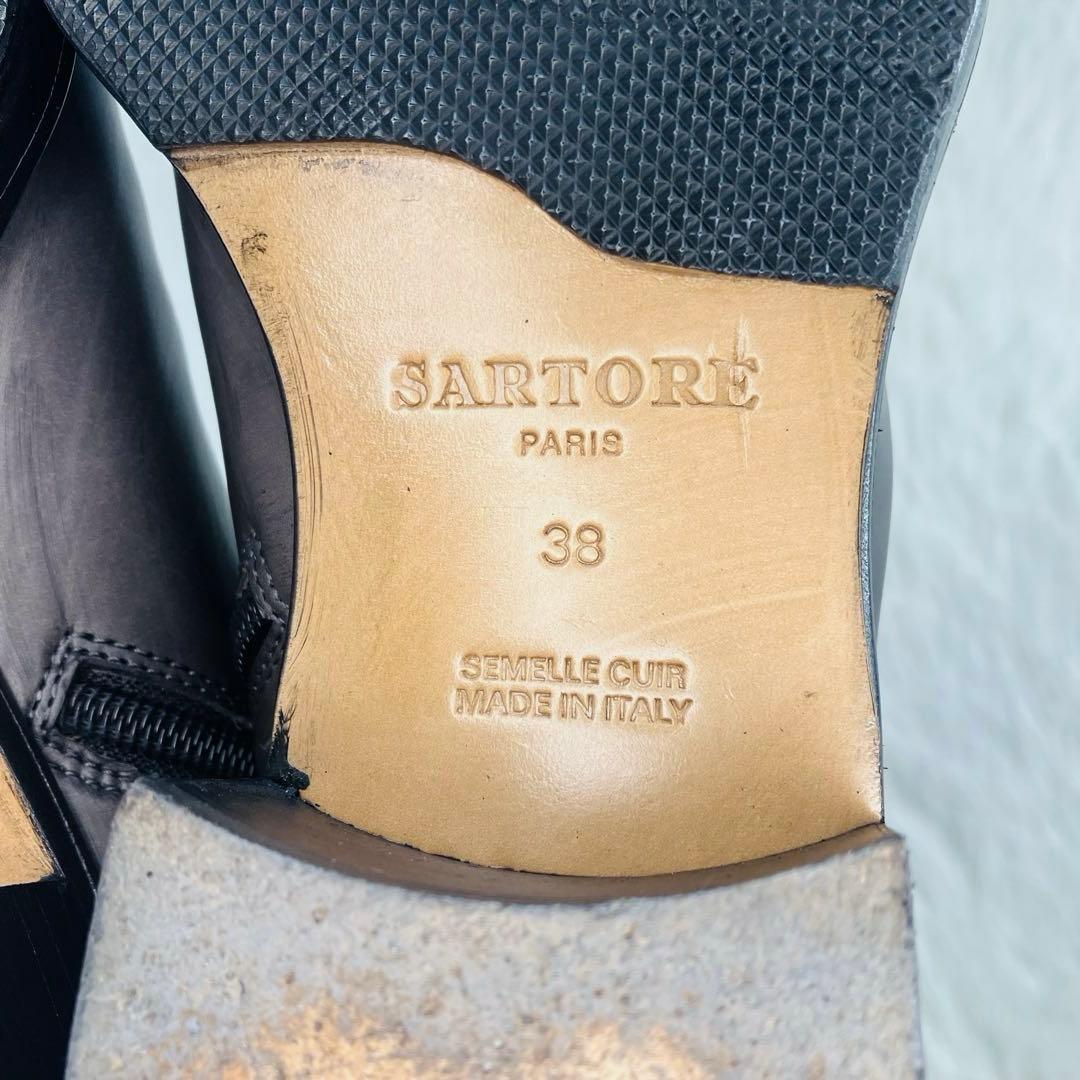 【希少色】SARTORE 38 グレージュダブルストラップ　サイドジップ　ロング