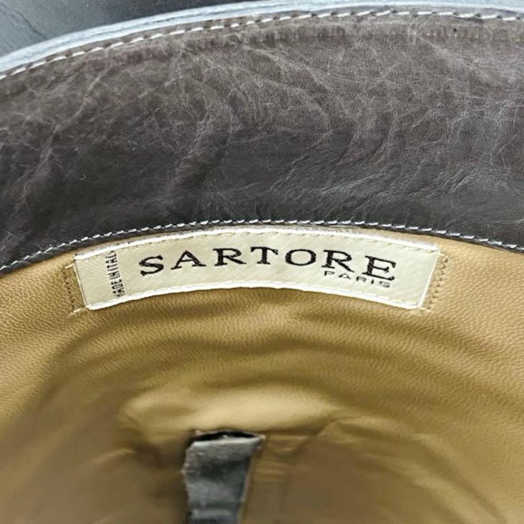 【希少色】SARTORE 38 グレージュダブルストラップ　サイドジップ　ロング