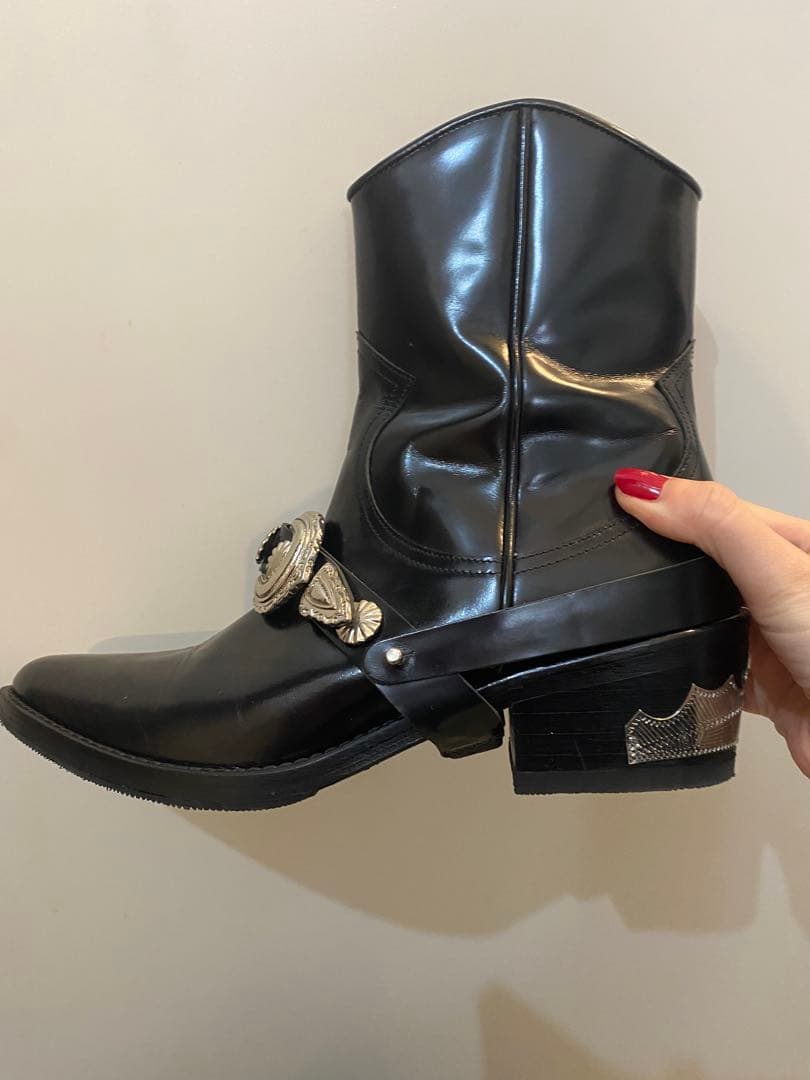 ★TOGAPULLA★本革バックルブーツ38美品