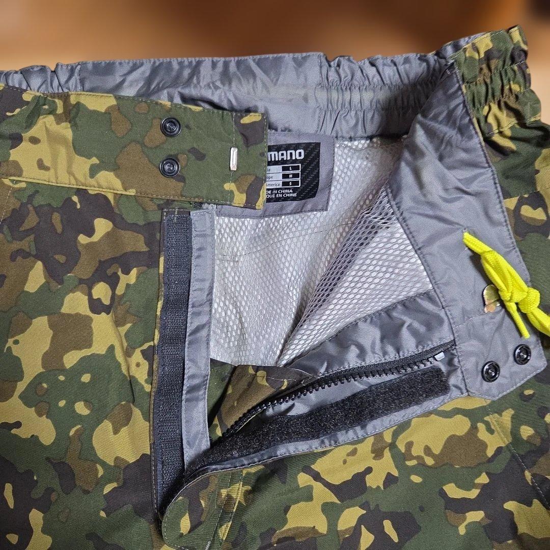 ㉛美品シマノレインスーツ レインウエア DSエクスプローラー L ベージュカモ