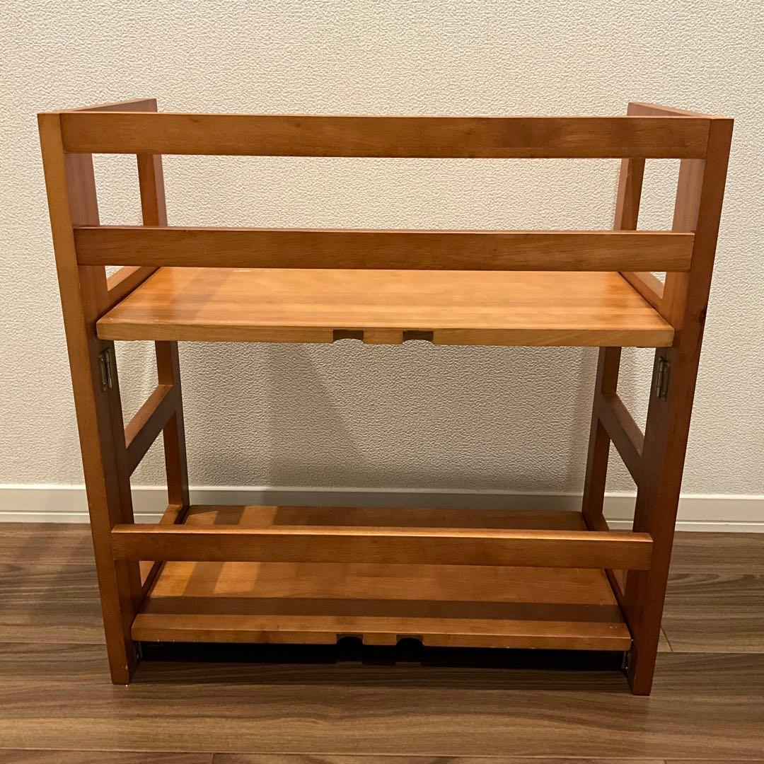 【本棚】折り畳み式　木製ラック　600×300×610（mm）