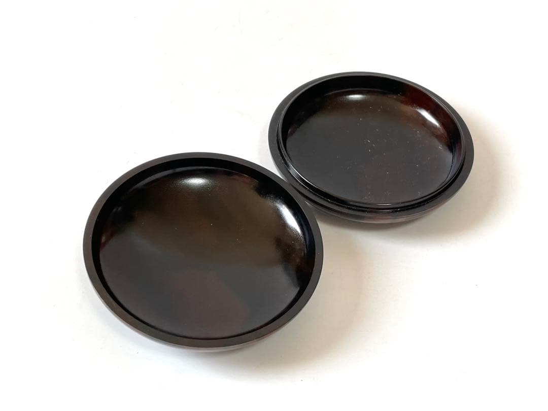 茶道具　人間国宝　川北良造　黒黒檀　香合　丸形　共箱　漆芸