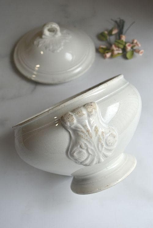 珍しい窯　フランス19世紀　美しいスーピエ（小）印有　フランスアンティーク