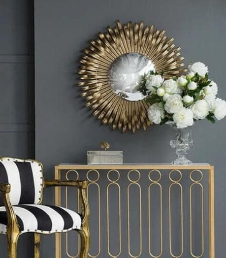 ミラー モダン ゴールド アルミ 壁飾り ウォールデコ 花びら AN-44404