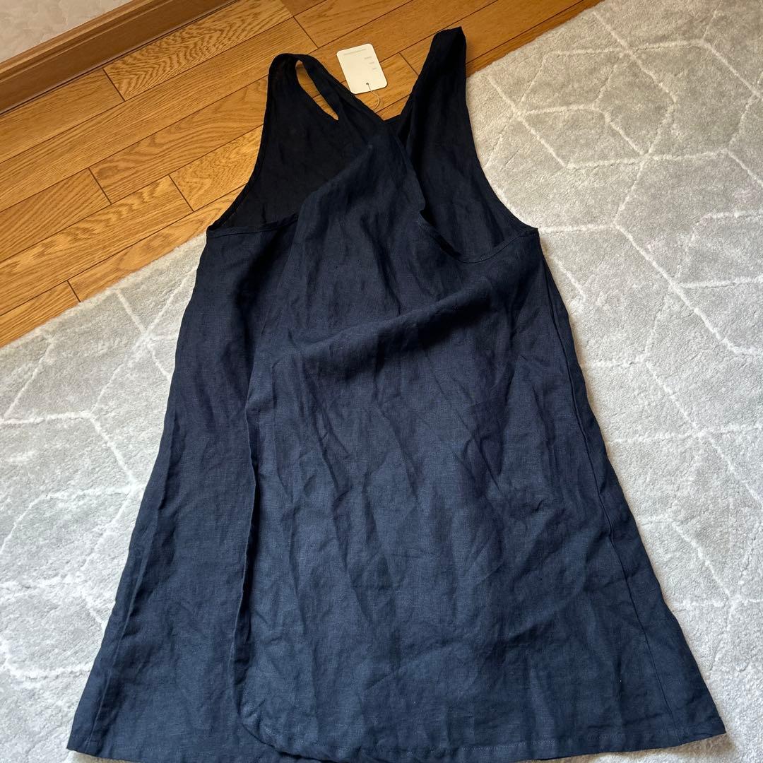 fog リネン エプロン　紺色