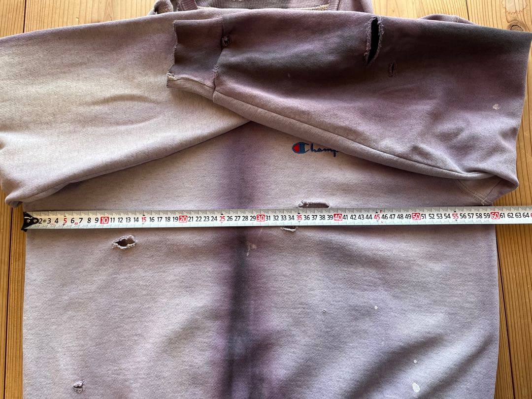 90's☆Champion☆超鬼フェード☆ペンキ☆ダメージボロスウェット