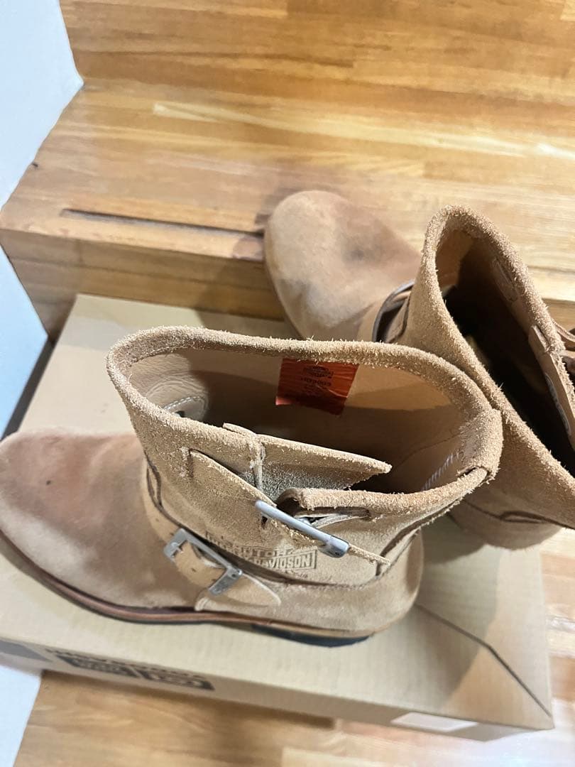 d*1様 ハーレーダビッドソン ショートエンジニアブーツスエード US7.5 2