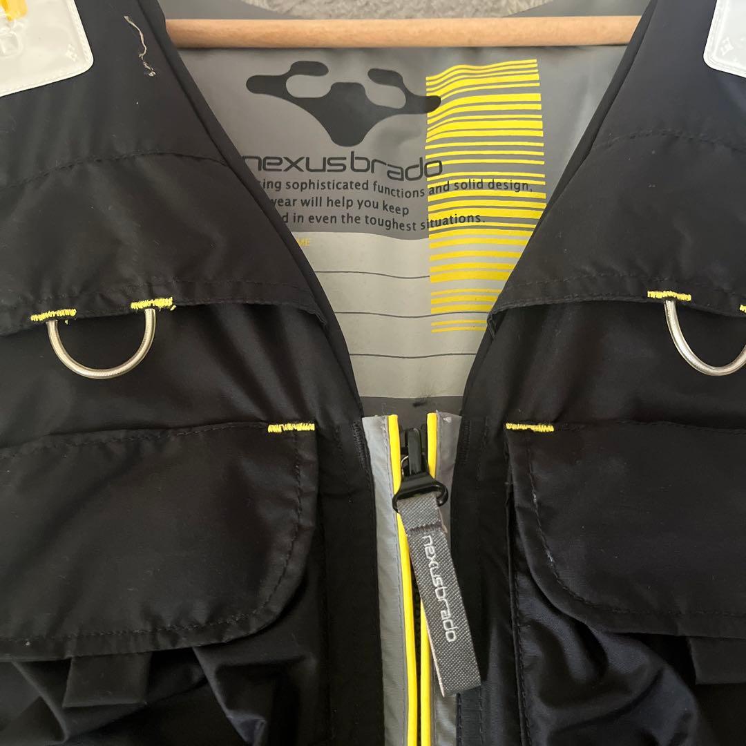 nexusbrad フィッシングベスト ＬＬ黒/黄色